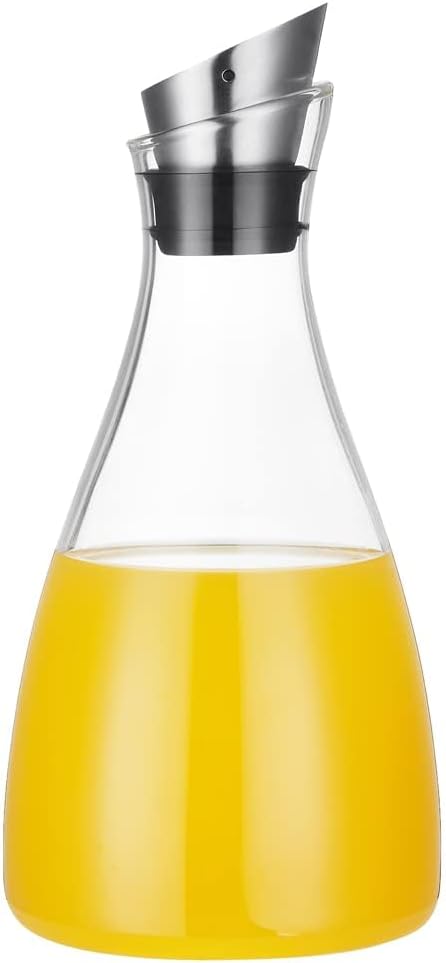 50 Ounces Borosilicate Glass Carafe with Lid, Glass Pitcher for Hot/Cold Water, Ice Tea and Lemonade Beverage