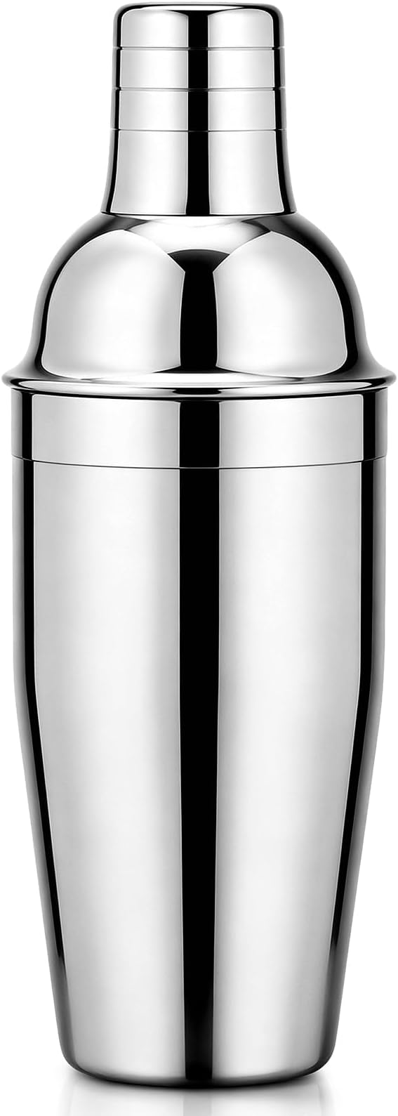 Cocktail Shaker,24oz Drink Mixer with Built-in Strainer for Mixing Drinks Margaritas,Beginner Friendly Stainless Steel Mixer Bar Utensil Tool - Bright Silver