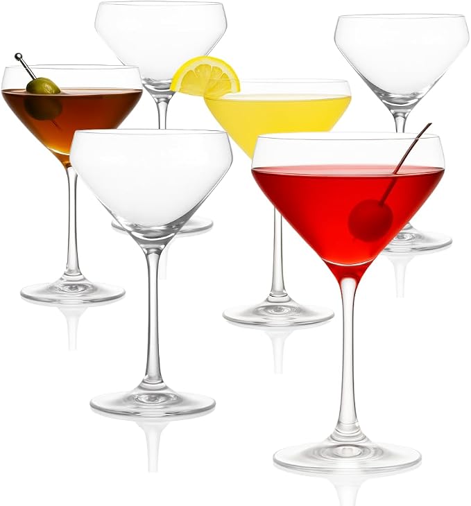 LEMONSODA Hand Blown Nick & Nora Classic Martini Glasses, Set of 2 - B0FDF71NS7