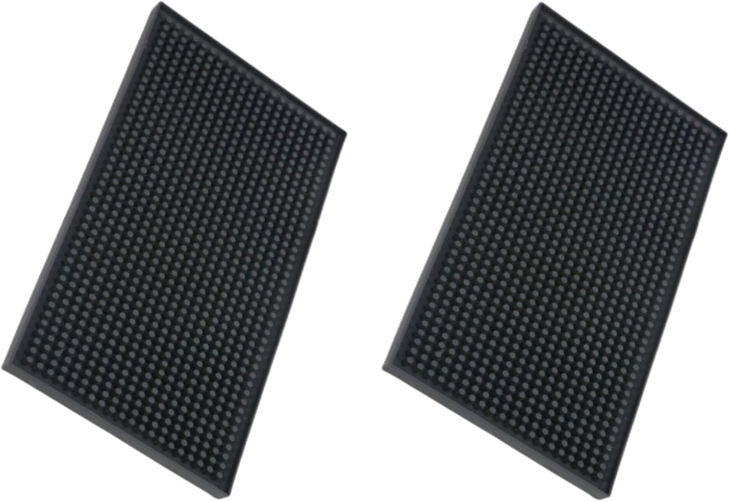 XieNie Bar Mat, 6" x 12" Black Small Coffee Mat for Home Bar Kitchen Countertop, Non-Slip Rubber Service Spill Mat for Cocktail Bartender Accessories, PVC Counter Top Cup Glasses Drying Mats, 2Pac