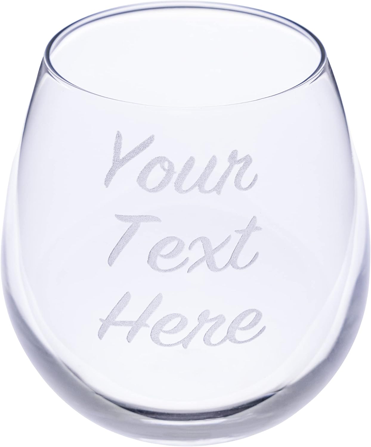 Gifts Inscribed Personalized Stemless Wine Glass – Custom Engraved Drinking Cup with Text – Laser Etched Wedding, Engagement, Anniversary, Bridal Party Gift