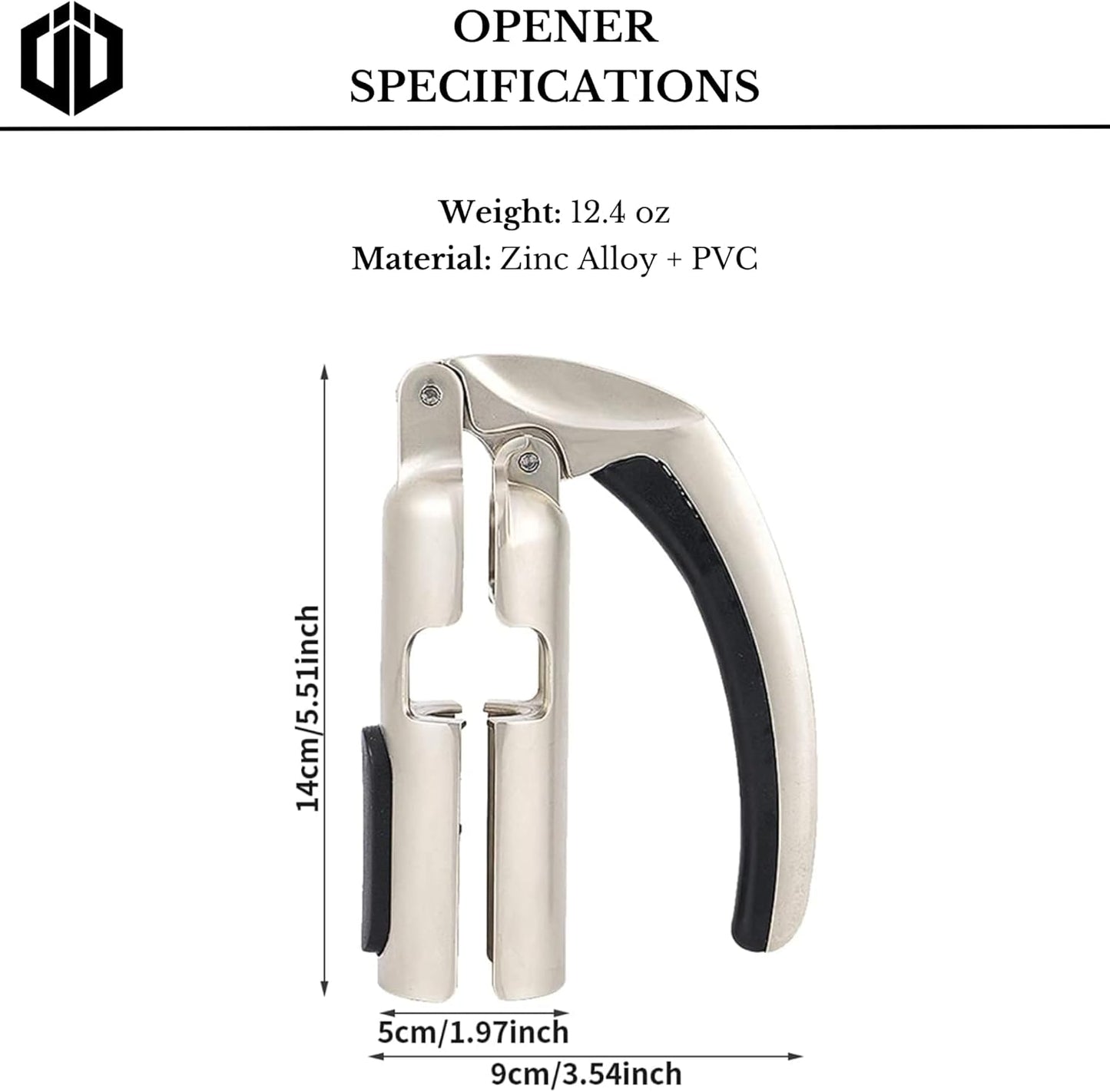 Imbibe & Indulge - Champagne Opener Tool and 2 Sparkling Wine Stopper - Zinc Alloy Champagne Opener, Ergonomic Lever Design + 2 Airtight Stoppers - Sparkling Wine Bottle Stopper, Champagne Accessories