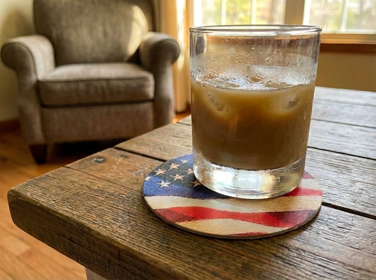 Patriotic Drink Coaster - USA Round Coasters - Disposable, Recyclable- 25 Count Coaster Pack - Thick and Absorbent (Patriotic)
