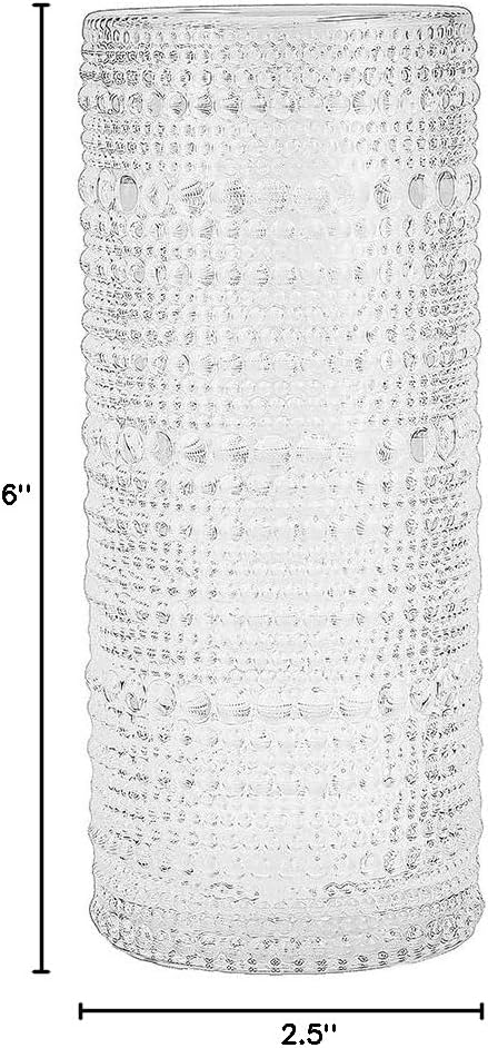 Fortessa Jupiter Beaded Hobnail Glass, 11 Ounce Collins/High Ball (Set of 6), Clear