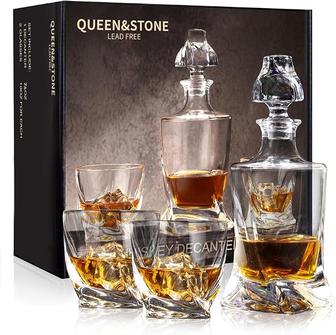 Square 25oz Whiskey Decanter with Glass Stopper - B0DRNVG2CB