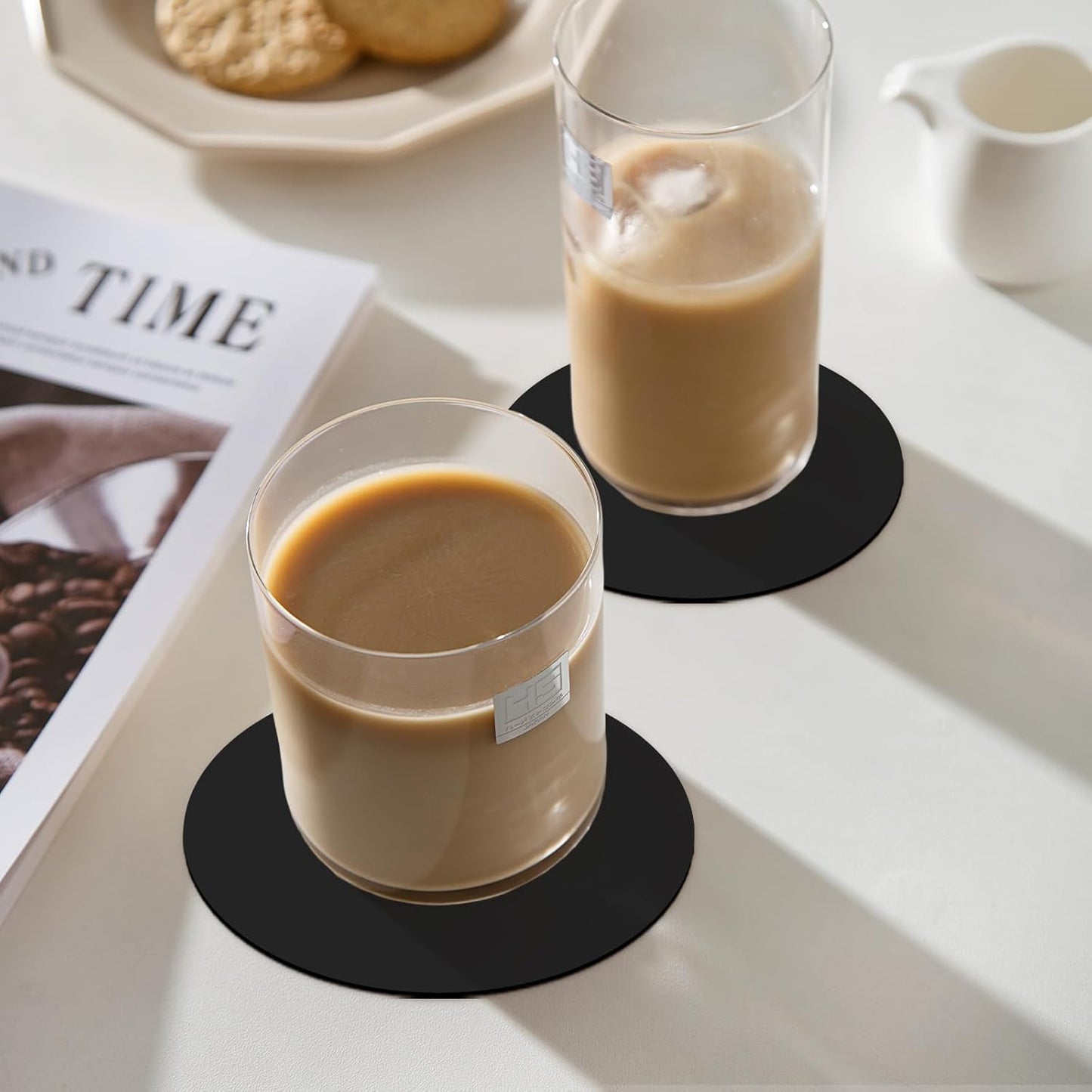 Disposable Paper Bar Coasters 400 Pcs Black 4 Inch Coasters for Drinks ,Absorbent & Non Slip for Bars, Restaurants, Family Gathering DIY Crafts Arts Wedding Use (Black)