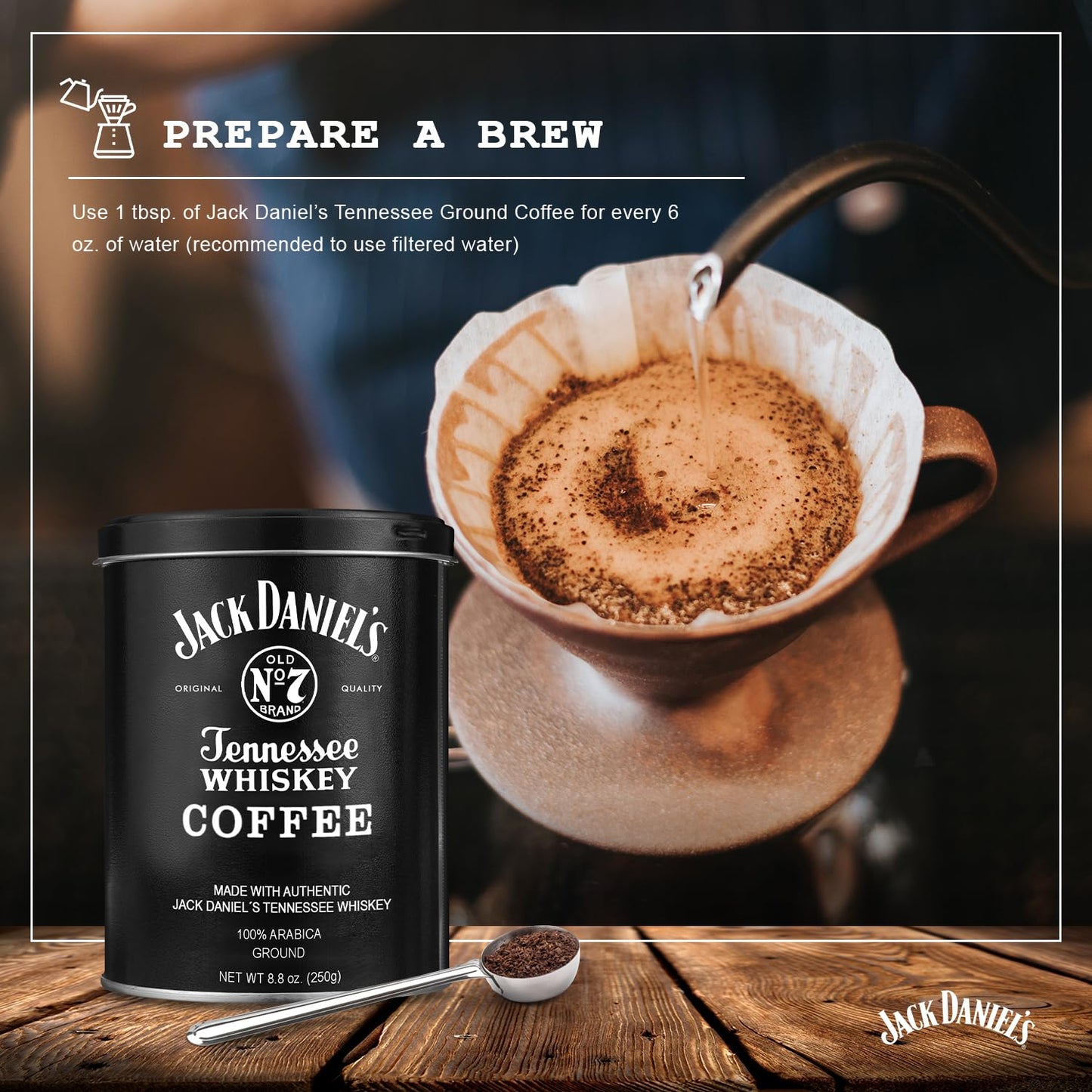 Parkway Gifting Co. Jack Daniel’s Tennessee Whiskey Coffee 8.8 oz – Made of 100% Arabica Ground Medium Roast Infused with Authentic Jack Daniel's, Perfect Father's Day & Holiday Gift Set