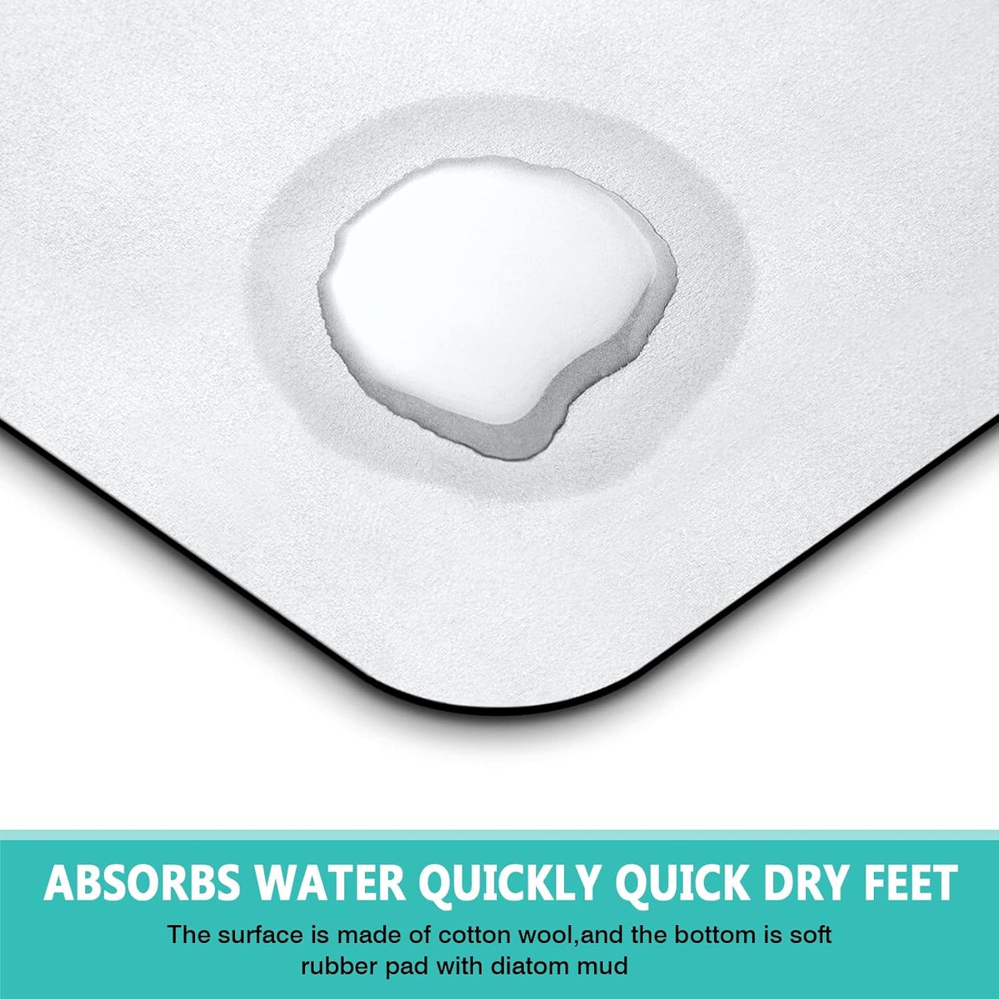 Absorbent Coffee Bar Mat for Espresso Machine Countertops - Rubber Backed Draining Pad - Fit Under Coffee Maker - 20x12in