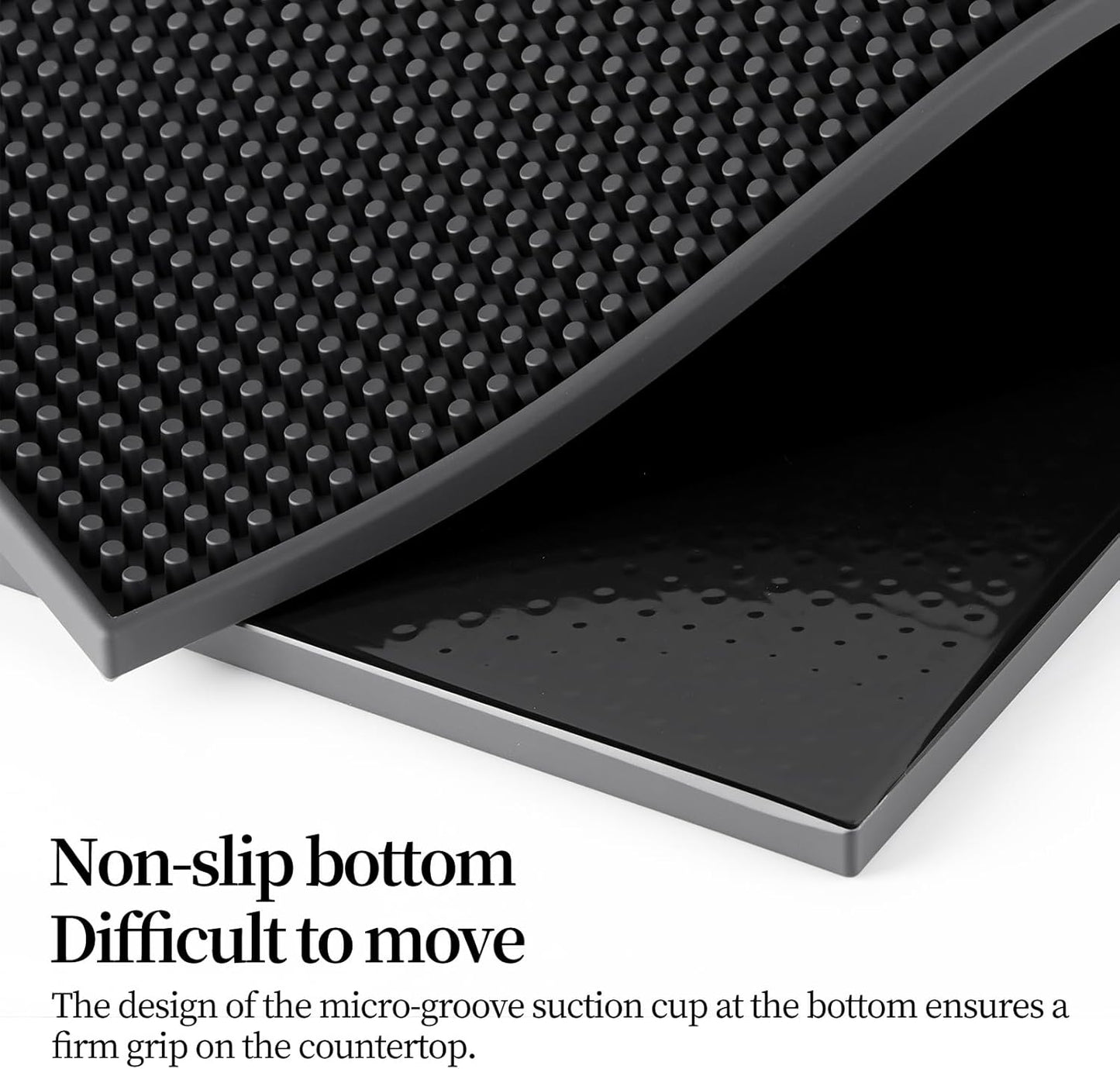 Bar Mats 6"x12"2 Pack Small Black, Countertop Coffee Mat for Home Bar, Service Spill Mat for Cocktail Bartender Kitchen, PVC Counter Top Cup Glasses Dish Drying Mat, Hairdressing tool protective pad