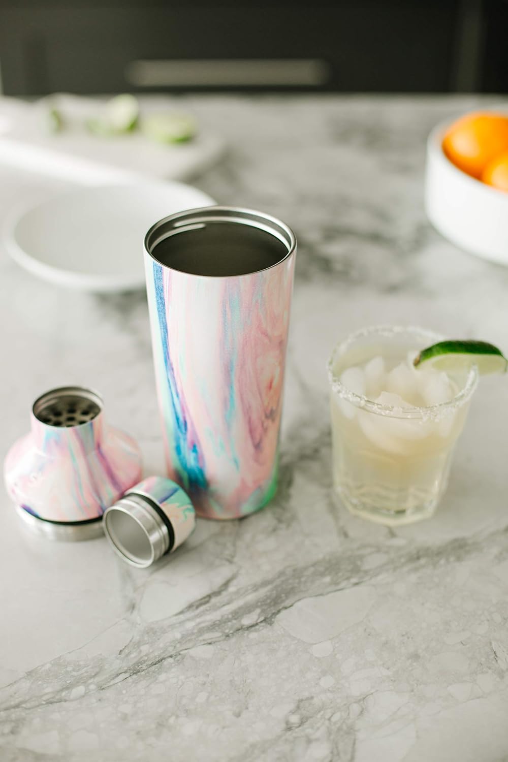 Simple Modern Cocktail Shaker Set with Jigger Lid | Stainless Steel Boston Shaker Insulated Martini Mixer for Mocktails | Gifts for Men Women Him Her | Classic Collection | 20oz | Metallic Gold