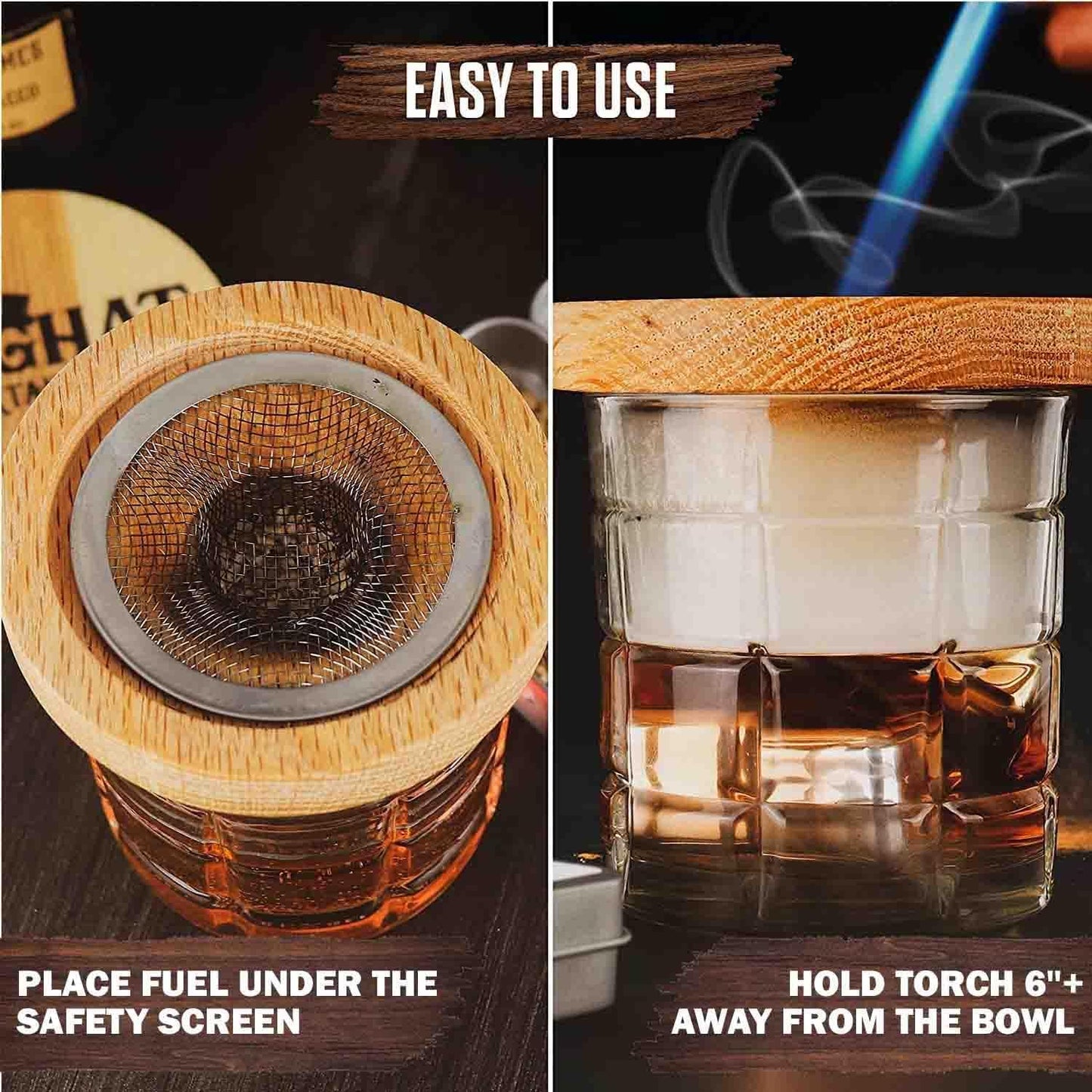 Cocktail Smoker Wood Chips - 4oz Whiskey Barrel Oak Shavings for Smoker, Whiskey & Drink Infuser Kit - Culinary Wooden Smoking Chips for Hand Held Food Smoke Gun & Bourbon Drink Glass Smoker