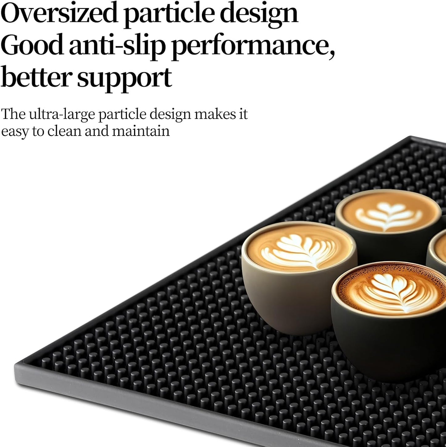 Bar Mats Countertop Coffee Mat for Home Bar, Service Spill Mat for Cocktail Bartender Kitchen, Counter Top Cup Glasses Dish Drying Mat, Hairdressing Tool Protective pad.Black, 18"x12"Easy to Clean
