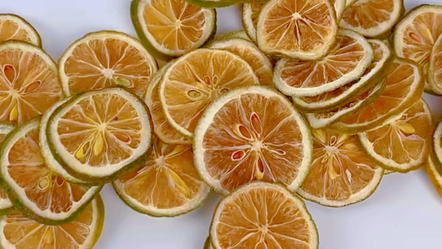 Dried Lime Slices 3.52oz/100g, Dehydrated Dry Lime For Cocktails, 100% Natural & No Additives, No Sugar Added (3.52 oz)