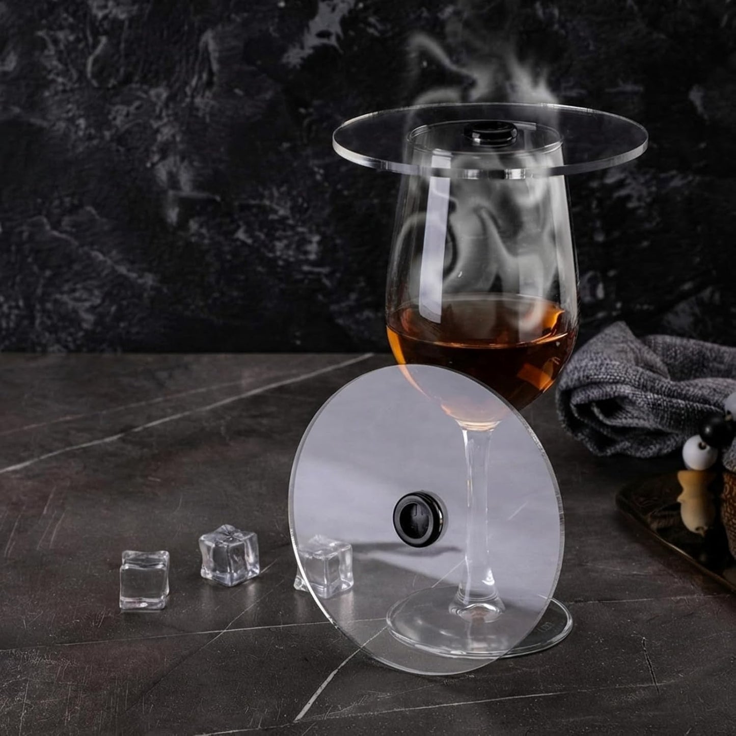 6 Pieces Smoking Gun Cup Covers Infuser Lids Cocktail Drinks Covers Smoking Gun Accessories for Wine Cups Goblet Glasses Tumblers Mugs Bowls Diameter Below 4. 7"