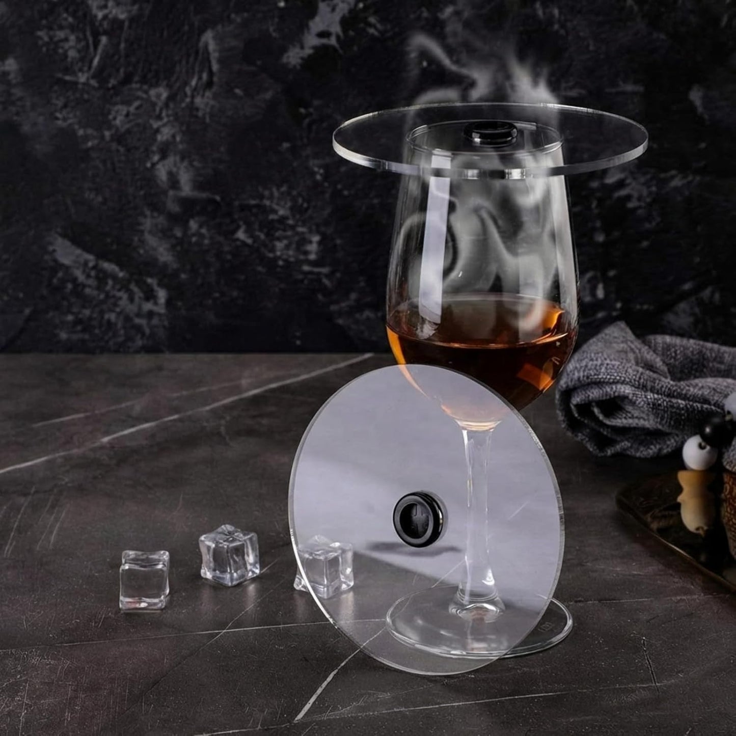 3 Pieces Smoking Gun Cup Covers Infuser Lids Cocktail Drinks Covers Smoking Gun Accessories for Wine Cups Goblet Glasses Tumblers Mugs Bowls Diameter Below 4. 7"