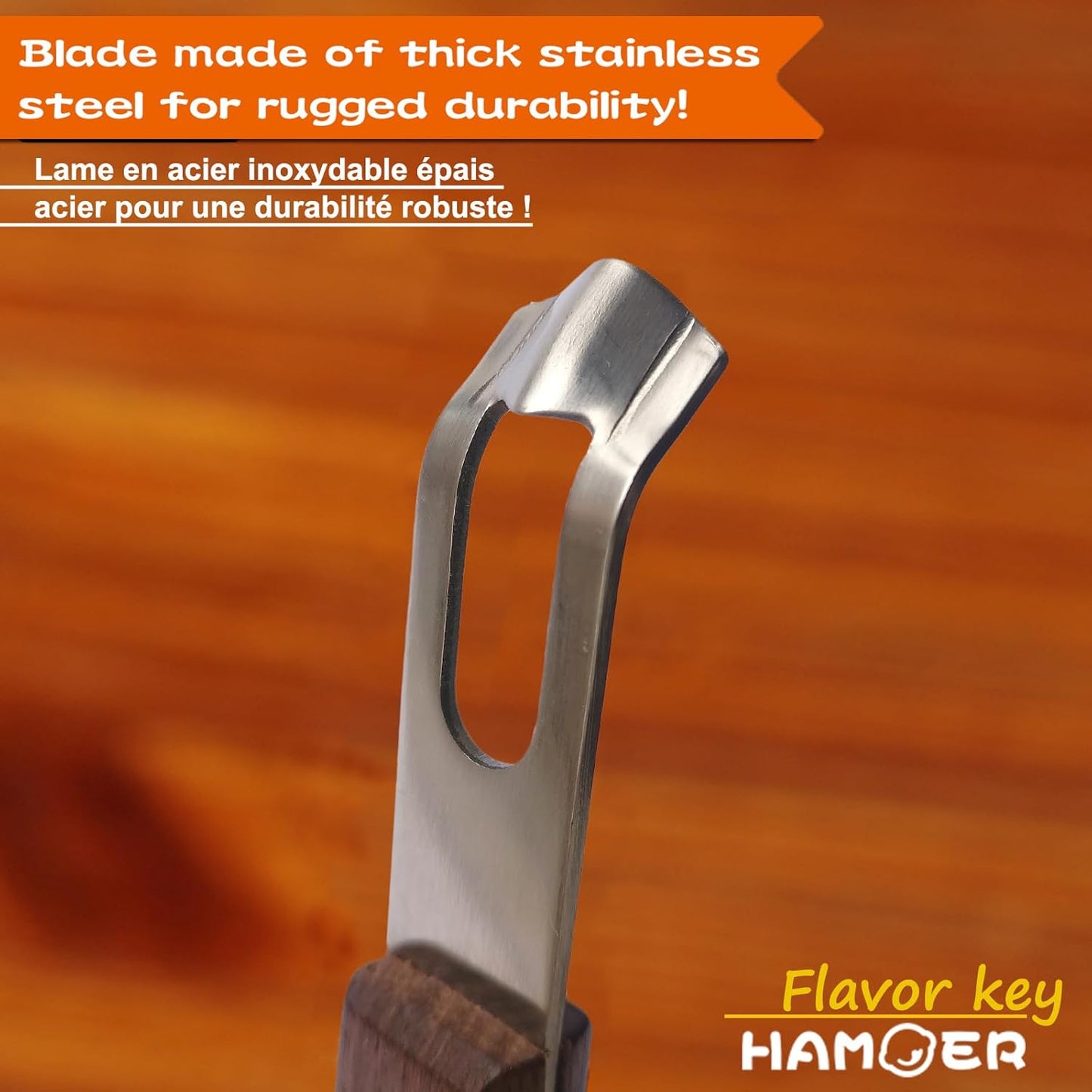 Channel Knife Zester - Fruit and Vegetable Tool for Decorating Cocktails, Desserts, and Salads Stainless Steel Tip Wooden Handle