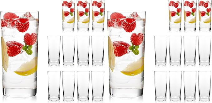 Highball Glasses Set of 6, 16oz Tall Drinking Glasses, Water Glass Cups Set - B0H9PBFPLD