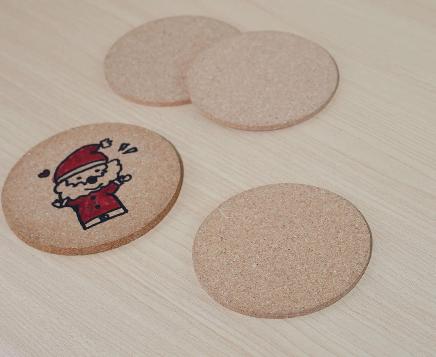 Faithful Panda 50 Pack Cork Coasters for Drinks - 3.5" Round Blank Natural Cork Pads, 3.5mm Thick Absorbent Heat-Resistant Drink Coasters for DIY Laser Engraving, Wedding Favors, Home Bar & Party