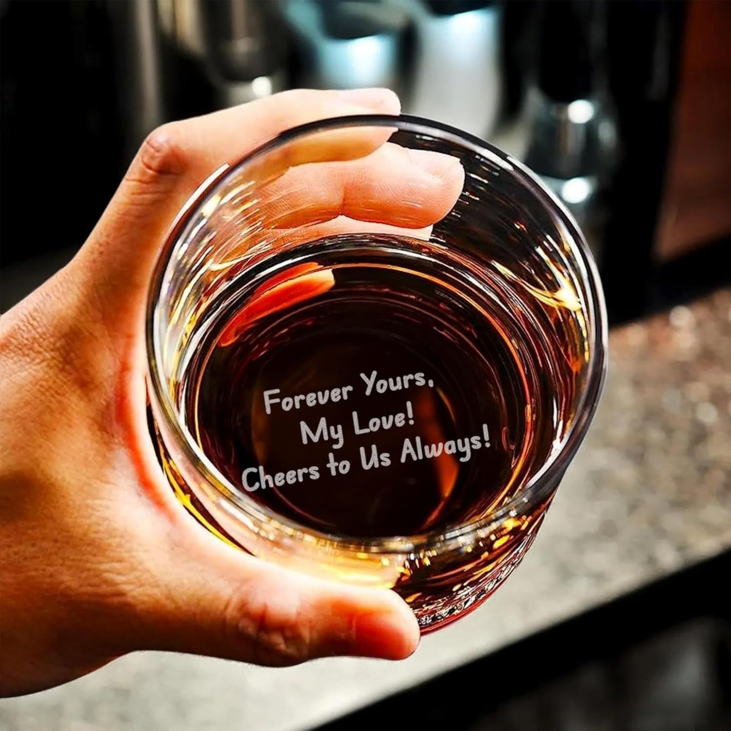 On The Rox Engraved Whiskey & Bourbon Glass Gifts - Fun Message Gift For Him - Personalized 11 oz Engraved Message Scotch Glass - Birthday, Anniversary