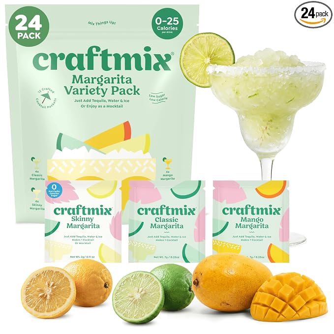 Craftmix Variety Pack Cocktail Mixers & Mocktail Drink Mix, 12 Pack - B0D85YW4WY