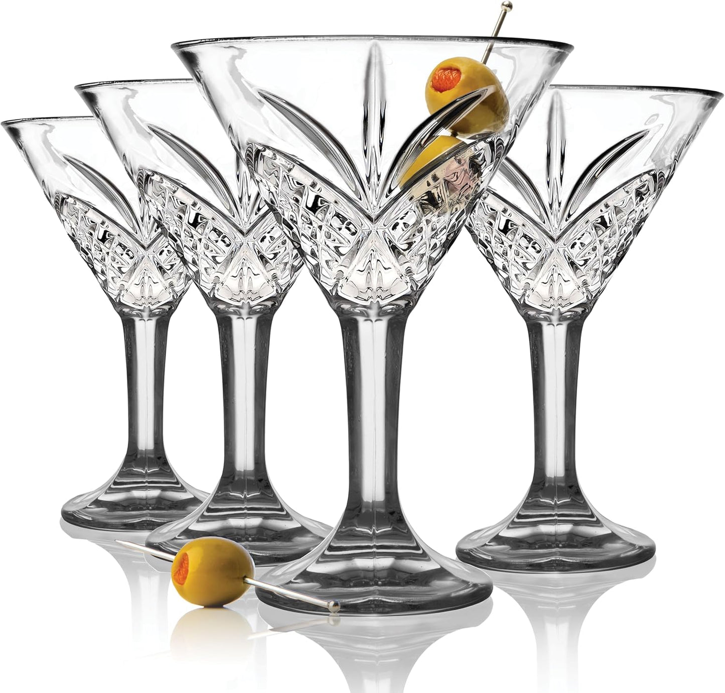 Godinger Martini Glasses, Cocktail Glasses, Martini Drinking Glasses, Crystal Cocktail Glass Set - Dublin Collection, Set of 4