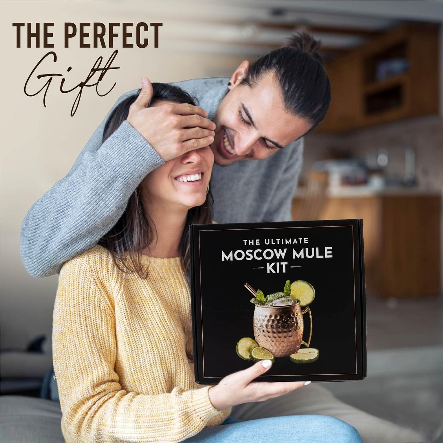 Moscow Mule Kit Gift Set - 2 Copper Mugs - 11 Botanicals - Stainless Steel Shaker & Jigger - Mudder - Recipe Book - Moscow Mule Cocktail Kit - Valentine Gifts for Women - Accessories for Infusion