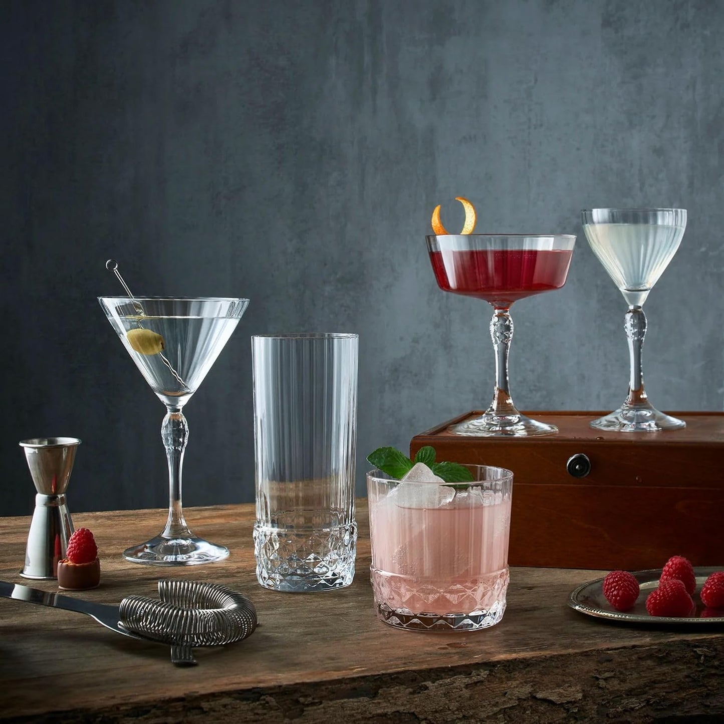 Bormioli Rocco America '20s 4.75 oz. Nick & Nora Martini Glasses, Clear, Set of 4