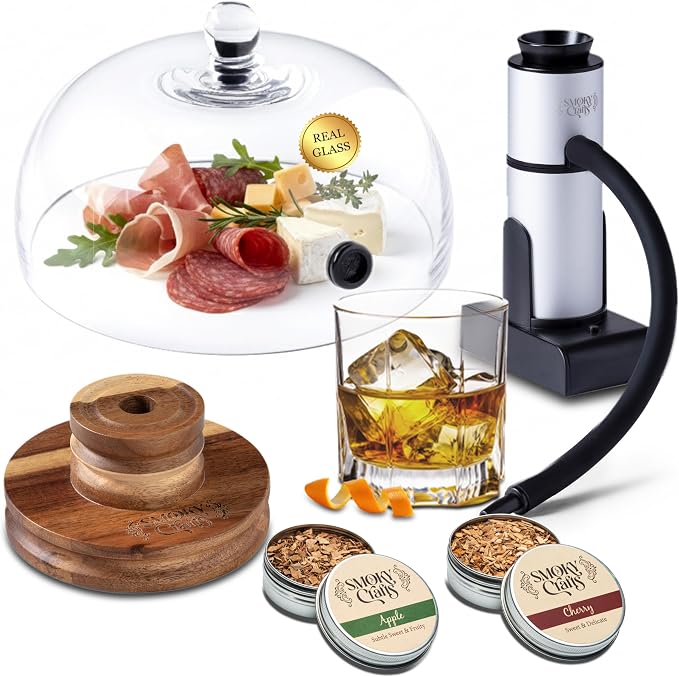 Whiskey Smoker Kit with Smoke Gun, Cocktail Smoker Box and Food Tray - B0CKNHNT2X