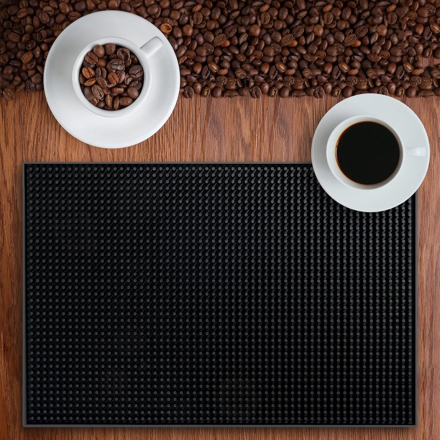 BARsics PVC Bar Service Mat for Cocktail Bartender 18x12 inches (Black)