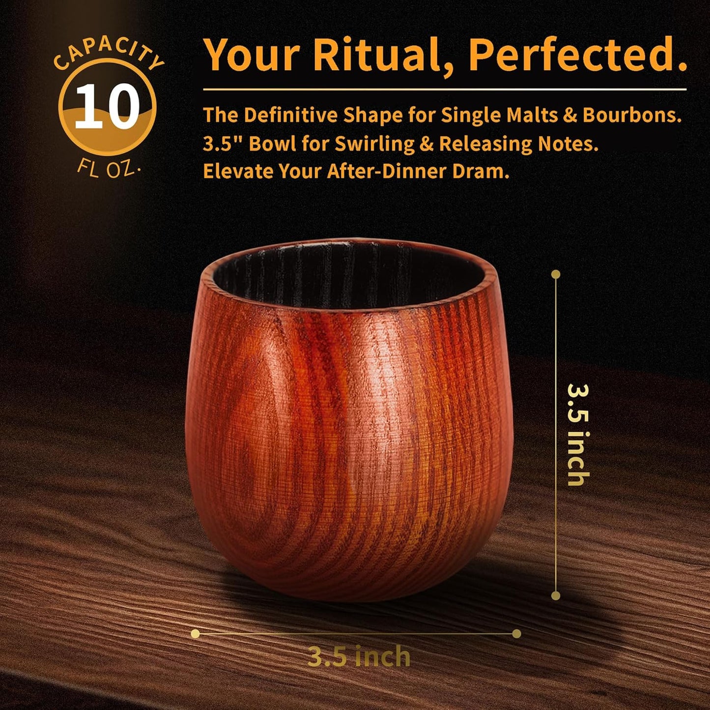 Charred Wooden Bourbon Glasses Set of 2 Whiskey Old Fashioned - Oak Tumblers with Stones & Coasters - Gifts for Men, Dad, Groomsmen, Brother & Whiskey Lovers