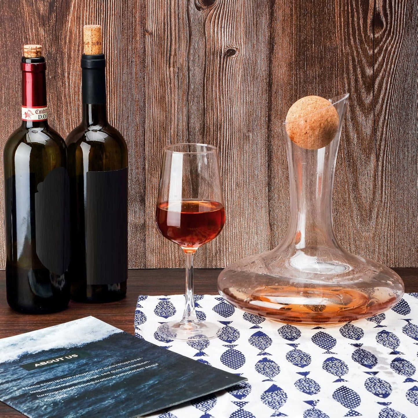 Shappy 2 Pieces Cork Ball Wooden Cork Ball Stopper for Wine Glass Decanter Stopper Replacement Wine Carafe Decanter Replacement Gift for Whiskey Champagne Bottle Holiday Party Supply (2.4 Inch/6.1 cm)