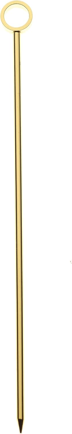 Barfly Cocktail Picks, Circle, Gold Plated, Set 12, 4.5"