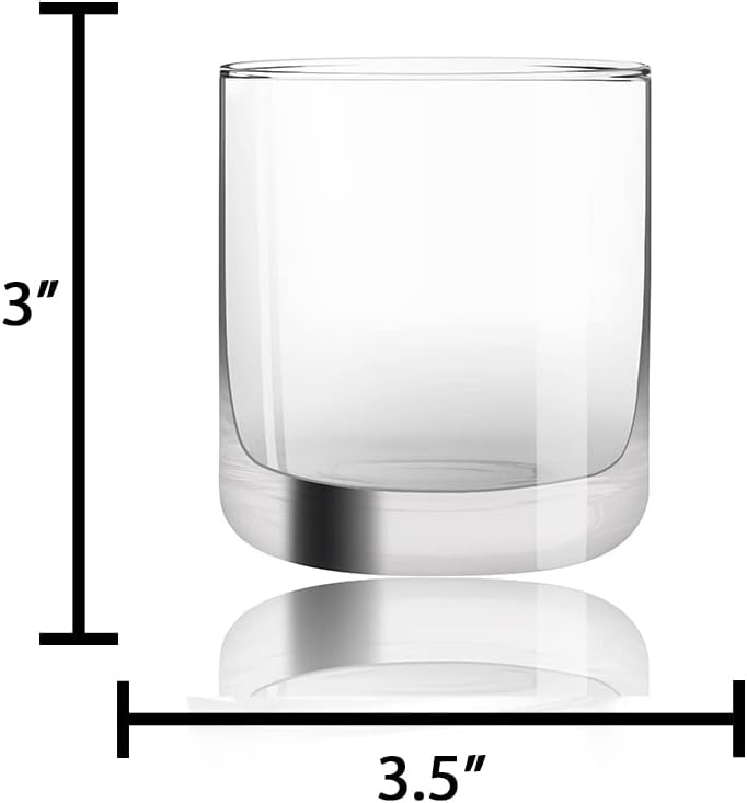 JoyJolt Nova Crystal Whiskey Glasses. Lowball Glasses Set of 4, 10oz Hand Made Short Glass Tumbler with Heavy Base. Double Old Fashioned Rocks Glass for Scotch or Bourbon Dishwasher Safe Glassware.