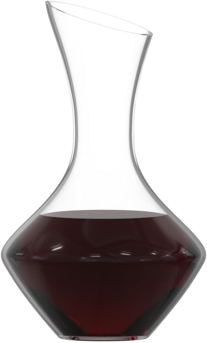 NEW PACIFIC YOUYAH Wine Decanter, Red Wine Carafe 100% Hand Blown Lead-free Crystal Glass, Elegant Design Wine Decanter, Wine Accessories, Idea Wine Gift for Wine Lovers, Transparent