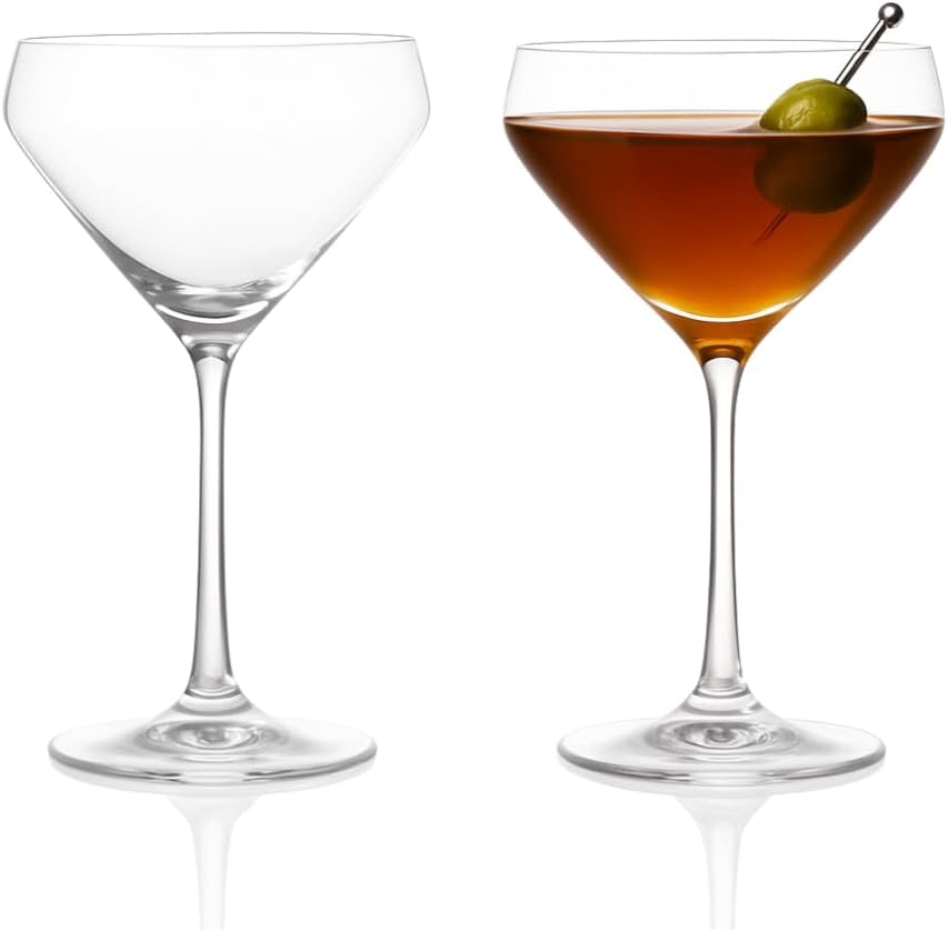 LEMONSODA Hand Blown Nick & Nora Classic Martini Glasses, Set of 2 - Set of 2