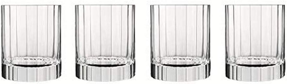 Luigi Bormioli Bach 11.25 oz Double Old Fashioned Glasses - Set of 4 Durable Lead-Free SON.hyx Crystal Drinkware, Titanium Reinforced, Made in Italy, Dishwasher Safe Bar Glassware