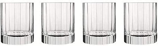 Luigi Bormioli Bach 11.25 oz Double Old Fashioned Glasses - Set of 4 Durable Lead-Free SON.hyx Crystal Drinkware, Titanium Reinforced, Made in Italy, Dishwasher Safe Bar Glassware