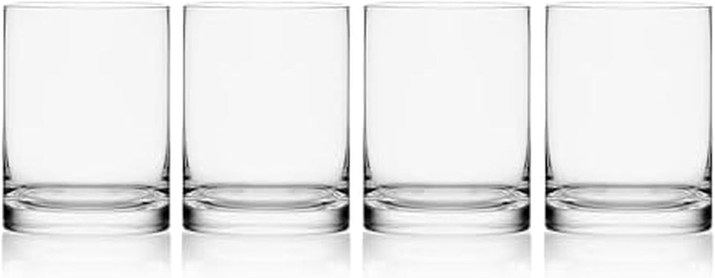 Mikasa Lana Whiskey Rocks Double Old Fashion Glasses, Set of 4, 17 Ounce, Clear