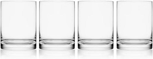 Mikasa Lana Whiskey Rocks Double Old Fashion Glasses, Set of 4, 17 Ounce, Clear