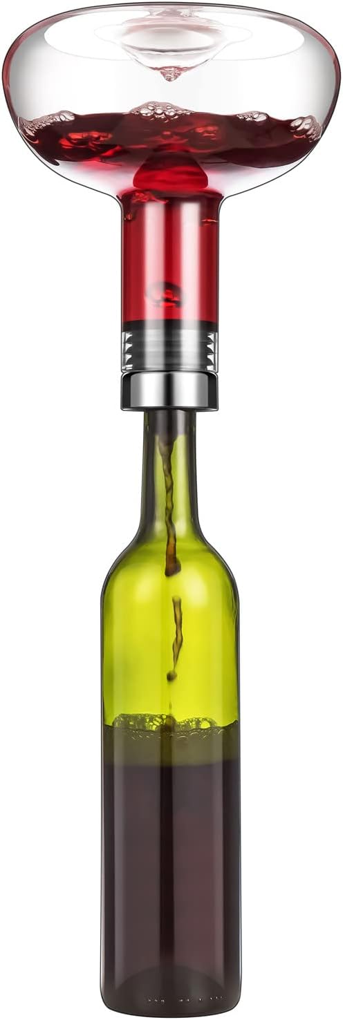 Circulation Wine decanter 50oz Wine Carafe with lid,100% Hand Blown Crystal Aerator decanter,Superior Red Wine Decanter Gift For Wine Accessories