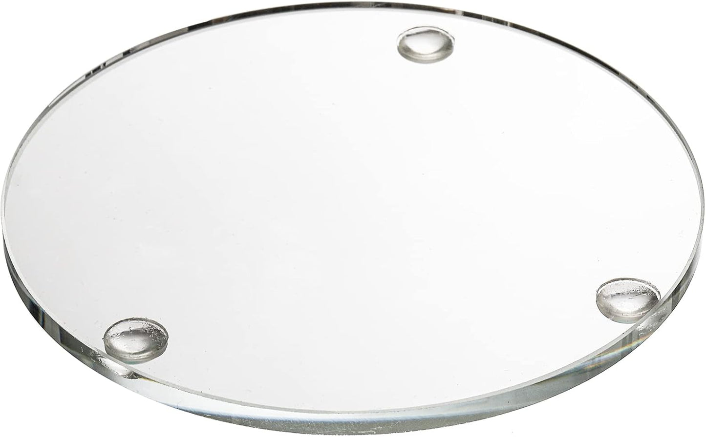 YOUEON Set of 6 Round Glass Drink Coasters, 3.5 Inch Crystal Coasters Decorative Glass Plates Clear Glass Coasters for Mugs, Cups, Dining Tables, Office, Kitchen, Home Decor and Parties