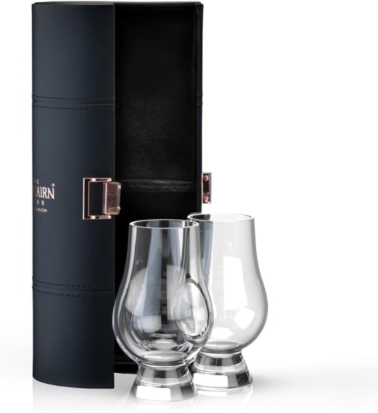 GLENCAIRN Whiskey Glass, Gift Set of 2 in Travel Case