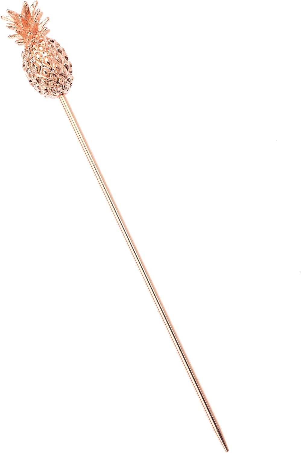 Barfly Cocktail Picks, Grooved, Gold Plated, Set 12, 4.5" - Copper Pineapple Top