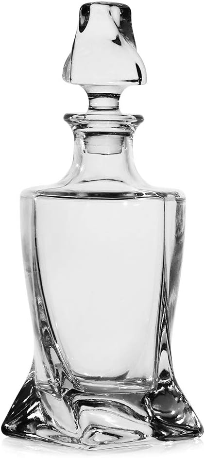 LUXU Whiskey Decanter,25 OZ Twisted Whiskey Decanter for Liquor Scotch Bourbon Vodka Brandy or Wine