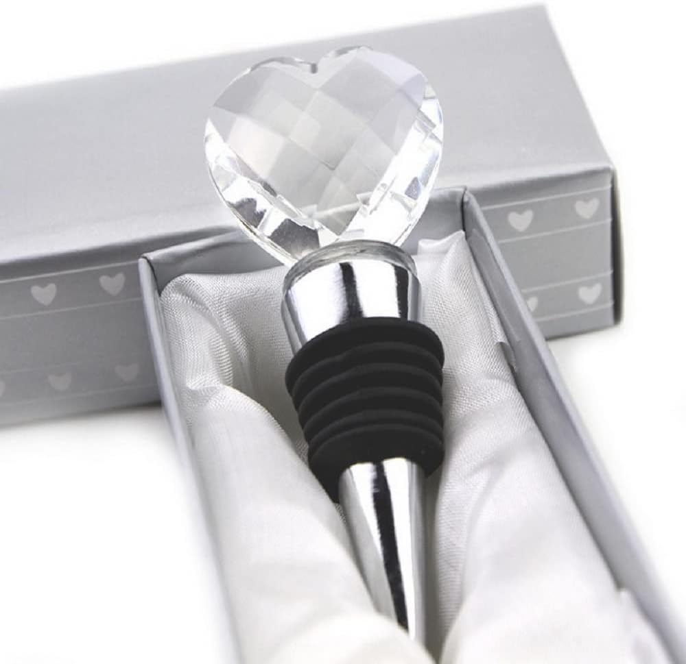 Decorative Crystal Wine and Beverage Bottle Stopper for Wine,Made of Zinc Alloy and Glass,Reusable Plug with Gift Box (1pcs Crystal)