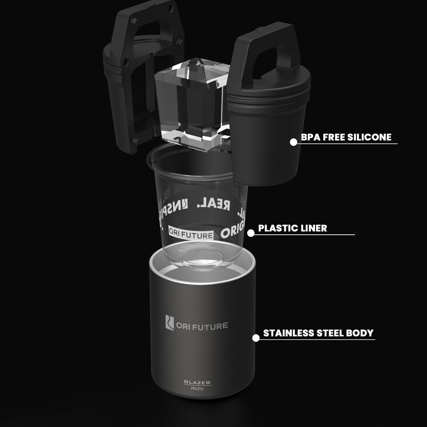 GLAZER mini, Clear Ice Cube Mold, Ice Cube Maker for Whiskey