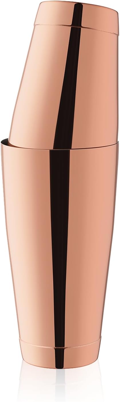 WOTOR Boston Cocktail Shaker Set, 18 oz & 28 oz Stainless Steel Weighted Shaker Tins, Professional Bar Tools for Bartender, Metal Mixer for Martini & Cocktails (Rosegold)