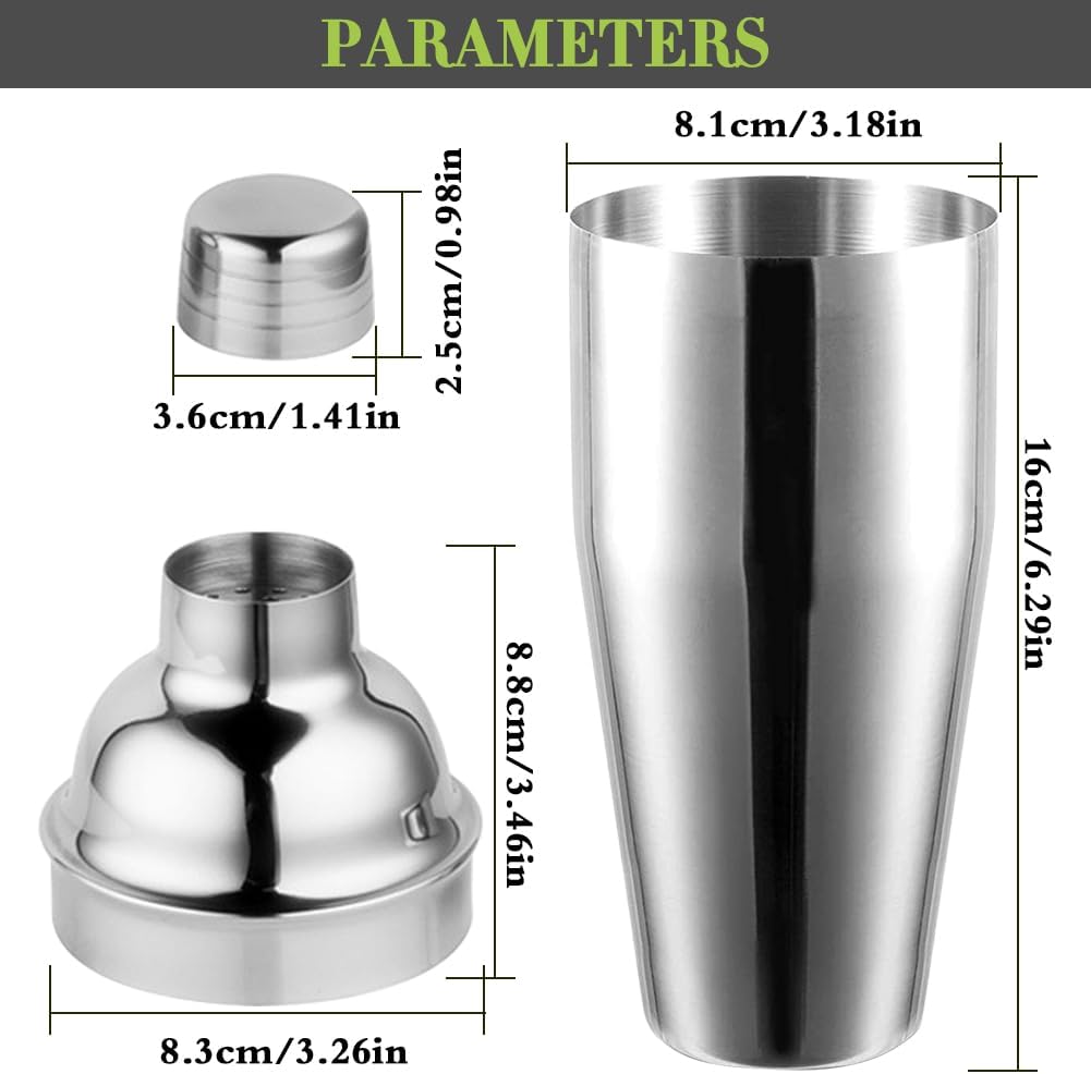 Cocktail Shaker,24oz Drink Mixer with Built-in Strainer for Mixing Drinks Margaritas,Beginner Friendly Stainless Steel Mixer Bar Utensil Tool