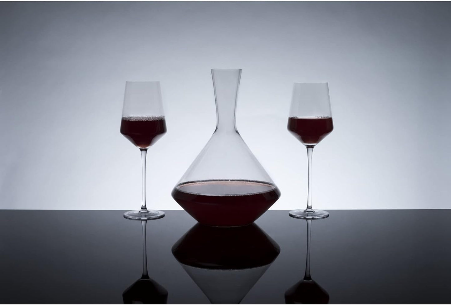 Viski Angled Wine Decanter, Lead-Free Crystal Carafe for Red and White Wine with Broad Base for Aeration, Elegant Large Pitcher for Wedding Gifts, Housewarming Essentials, 60 oz (1.8 L), Set of 1