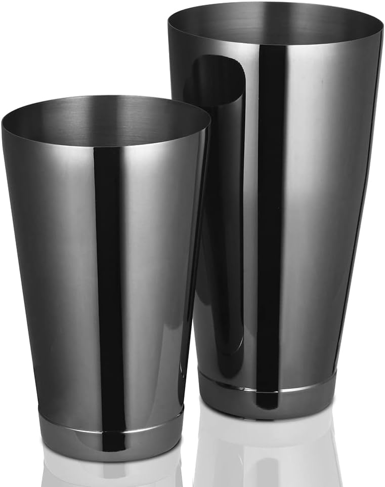 ETENS Boston Cocktail Shaker Black, Cocktail Shaker Tins Weighted, Bar Shaker Set Bartender Shakers for Bartending - Martini Shaker Stainless Steel Drink Mixer | Bar Tools Metal Shaking Tin | Gunmetal